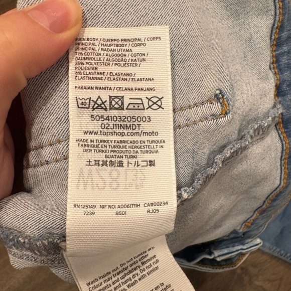 Topshop Blue High Rise Jeans. Stretchy Size 28 - Picture 5 of 5